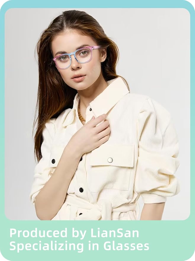 LianSan Oversize Anti-Fog Safety Glasses for Nurses, Z87.1 Certified Goggles for Women, Square UV Protection