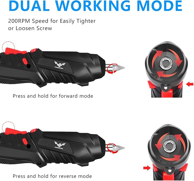 28 in 1 Electric Screwdriver Cordless Rechargeable Small Power Drill Set 3.6V Li-ion 3.5Nm Max Torque Electric Rotatable with LED Light Screwdriver for Home Office DIY Tools (Black)