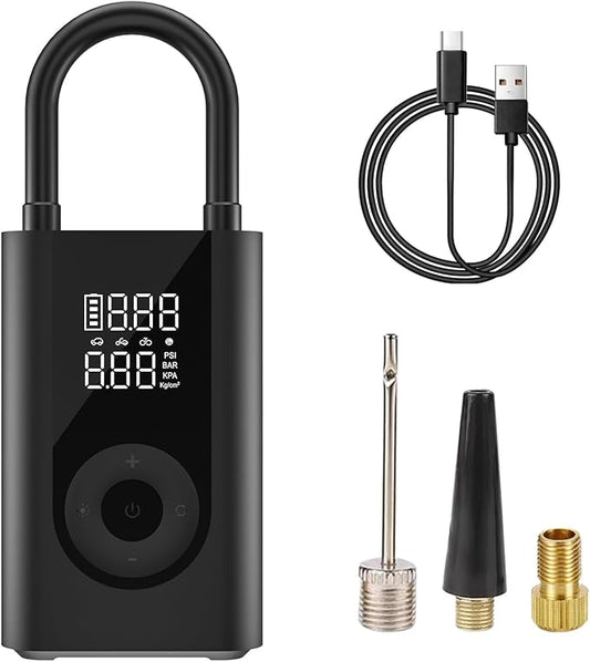 Portable Air Pump for Inflatables, Tire Inflator Portable Air Compressor with Digital Pressure Gauge, Tire Inflator 150 psi for Car, Motorcycle, Bike,Balls, Pool Floats