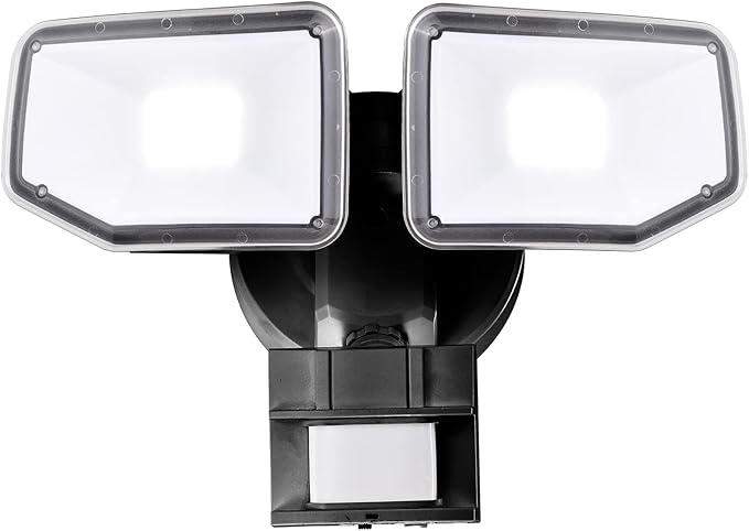 40W LED Security Lights Motion Sensor Light Outdoor, 180 Degree, 4000 LM Motion Security Light, 5000 K, ETL Water Resistant, Clear 2 Head Motion Detector Flood Light for Garage, Yard (Black)