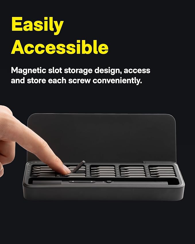 HOTO 25-in-1 ADV Mini Electric Screwdriver, Precision Screwdriver Set with LED & Dual Torque, Professional Repair Tools for Technicians, Engineers & DIY Electronics