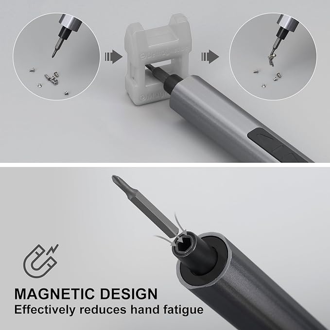 SHARDEN Mini Electric Screwdriver, 29 in 1 Small Electric Screw Driver Kit with 24 Magnetic Bits, Precision Cordless Repair Tool for Phone, Camera, Laptop, Watch