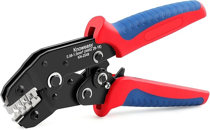 Knoweasy KN-2549 Precision Crimper Tool - Compatible with JST, Molex, Dupont Terminals - Ergonomic Wire Crimping Tool for Efficient Harness, Connectors, and Electrical Repair