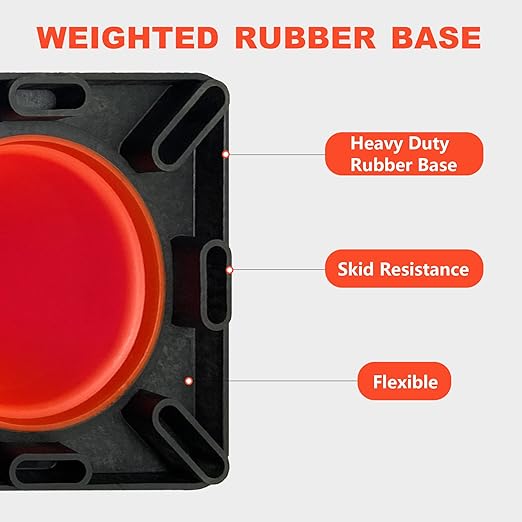 Traffic Cones 36 inch PVC Orange 4 Pack Heavy Duty Black Base Construction with Reflective Collars Fit Parking Lot,Driveway Road Traffic Control Safety Cones