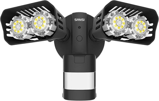 SANSI LED Security Lights, 18W (150Watt Incandescent Equiv.) Motion Sensor Lights, 1800lm 5000K Daylight Waterproof Outdoor Floodlights with Adjustable Dual-Head