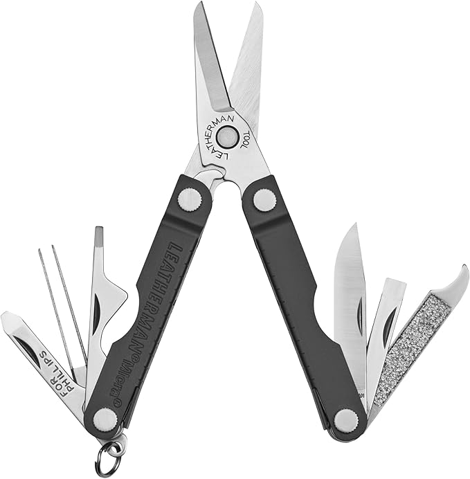 LEATHERMAN, Micra, Keychain Multi-tool with Grooming Tools, Mini Pocketknife for Everyday Carry (EDC), Hobbies & Outdoors, Built in the USA, Slate