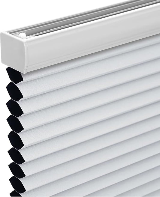 Changshade Cordless Cellular Shades, Blackout Honeycomb Shades for Windows, Pull Down Pleated Blinds, Easy to Install for Indoor Windows and French Doors,38" W x 72" H, White