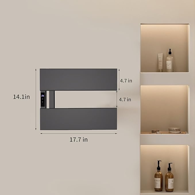 Electric Heated Towel Warmer Rack - Wall-Mounted with Timer & Temperature Control, Plug-in/Hardwired, Fast Heating, Smart Touch Panel