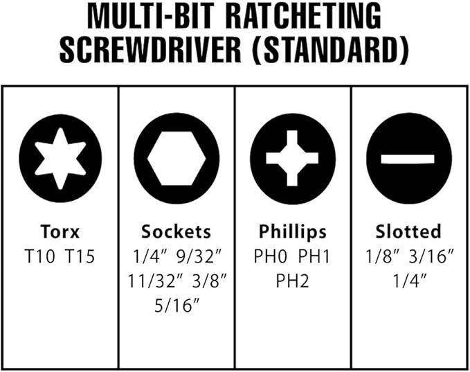 Standard Multi-Bit 15-Piece Ratcheting Screwdriver