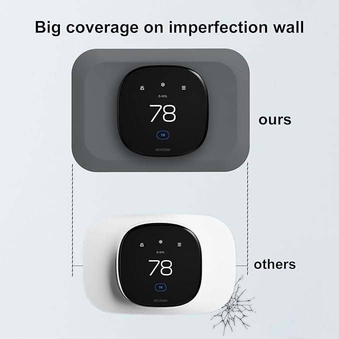 Wall Plate Cover Compatible with New 2022 Ecobee Smart Thermostat Premium & 2022 Ecobee Smart Thermostat Enhanced, Programmable WiFi Thermostat Accessory, Grey
