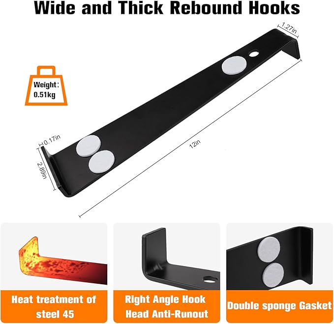 43-Piece Laminate Flooring Installation Kit with Sturdy Double-Ended Hammer, Steel Return Hooks, Snug-Fitting Two-Handed Knocking Block with Handle, and Shims, Perfect for Home and Professional Use