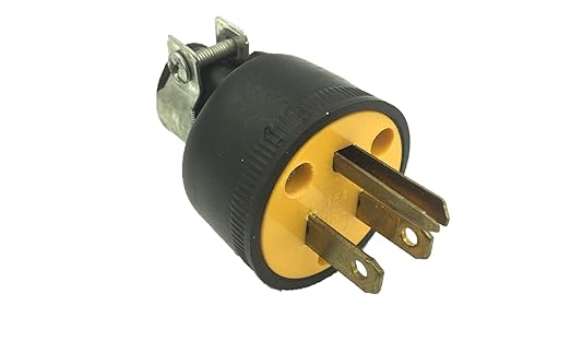 BRUFER 310103 Heavy Duty Male Electric Plugs - 10 Pack, 3 Prong Plug 125V 15A, Electrical Plug for 3 Wire Power Cord Replacement, Replacement Plug 3 Prong for Extension Cord Ends- Bulk Pack