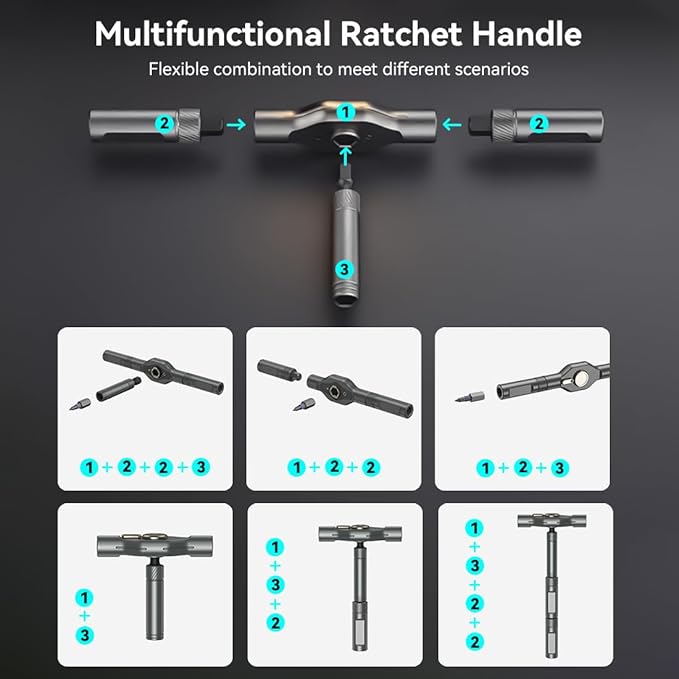 42 In 1 Magnetic Ratchet Screwdriver Set, Multifunctional Diy Ratchet Mini Screwdriver Set, Precision Repair Tool With Detachable Handle, Small Screw Driver For Furniture Computer (42PCS-ORANGE)