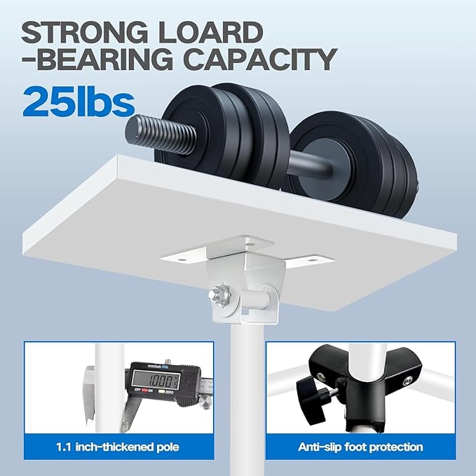 Projector Stand, 22 to 55 Inch Laptop Stand,Projector Tripod with Phone Holder,Tripod for Projector,DJ Equipment,Projector Stand for Outdoor Movies,Office, Home, Stage or Studio (White)