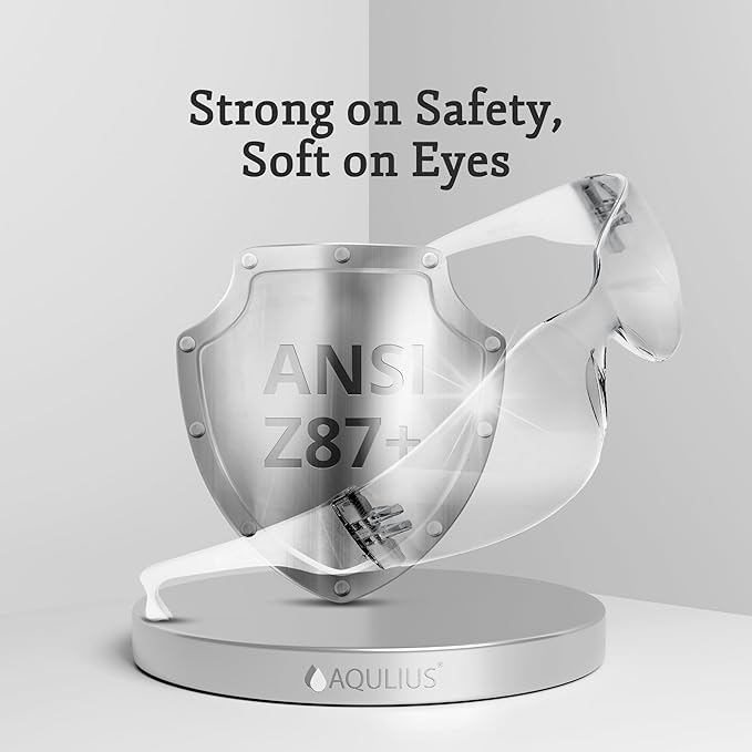 Aqulius Safety Glasses - 24 Pack, Clear Frame - Anti-Fog Protective Eyewear with Side Shields for Men & Women - Over Eyeglasses Eye Protection for Shooting & Construction