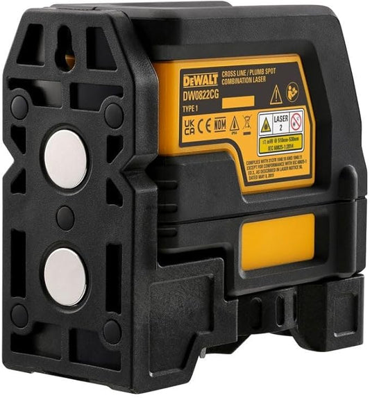 DEWALT Laser Level, Cross Line and Spot Laser, Green (DW0822CG)
