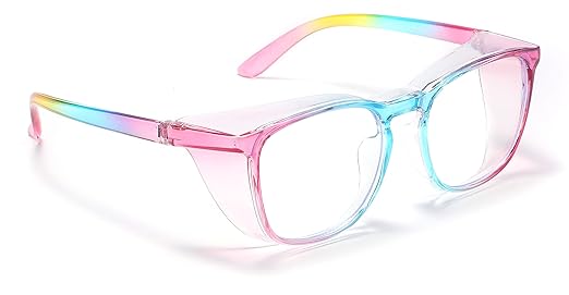 Alsenor Safety Glasses Anti Fog Goggles Protective Eyewear Blue Light Blocking Anti Dust UV Protection Glasses For Men Women (Rainbow)