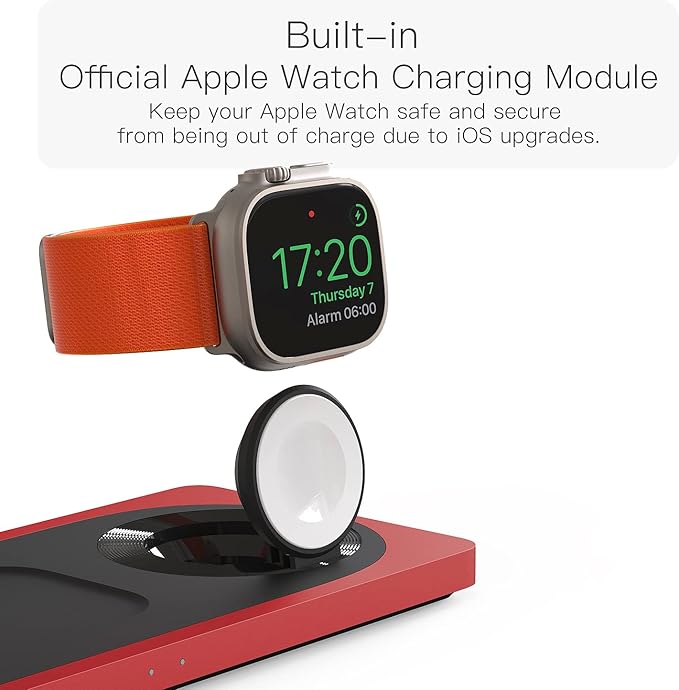 3-in-1 Charging Station for Apple Devices: Used for iPhone and Watch Charging Station with Magsafe Charger Stand, Wireless Charger for iPhone16/15/14/13/12, Apple Watch 1-9/Ultra, AirPods 3 Pro