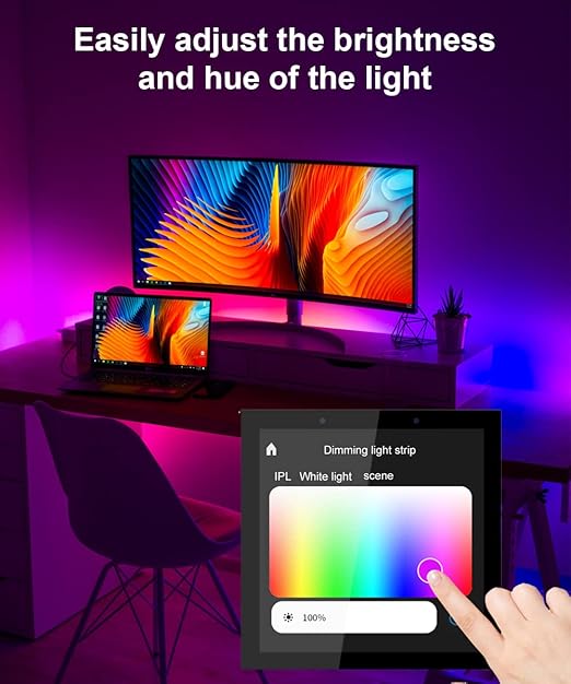 Smart Home Control Panel, Dimmer and Background Music Player, 4'' Switch Panel in-Wall Touchscreen Control for Various Tuya Smart Appliances, Black