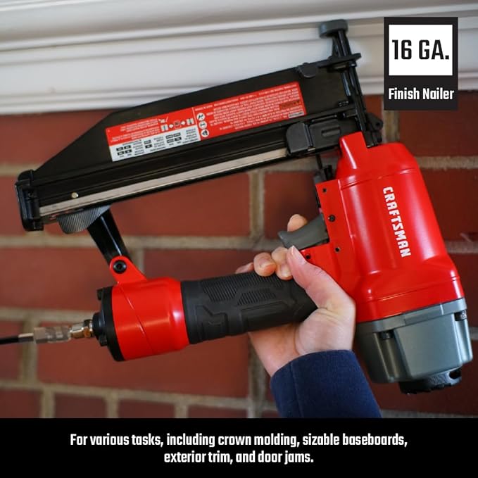 Craftsman 6-Gallon Pancake Air Compressor 4-Tool Combo Kit, 150 PSI, Oil-Free, Includes 16GA Finish Nailer, 18GA Brad Nailer, 23GA Pin Nailer & 25-Ft Air Hose, Model CMXECXA0210641K