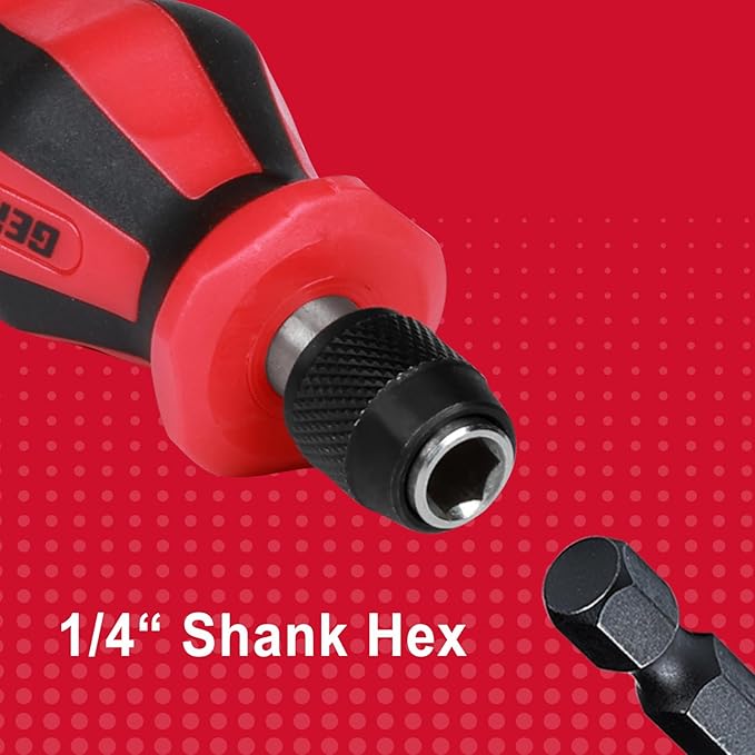 Magnetic 2PC Mini Changeable Head Manual Screwdriver Holder, Quick Change&Release 1/4” Hex Bit Extension Holder