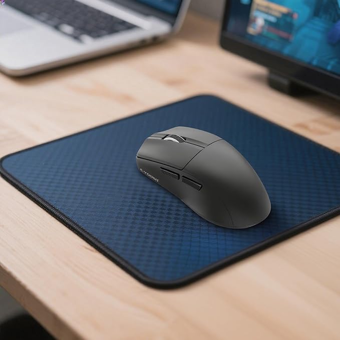 XuanGui Wireless Gaming Mouse,2.4G/BT/USB-C Wired,5-Level DPI 4000 Max,50g Lightweight,1000Hz Polling Rate,Macro Program,Side Buttons,44-Hour Battery Life,For Laptop/PC/Computer/Mac/Tablet (Black-2)