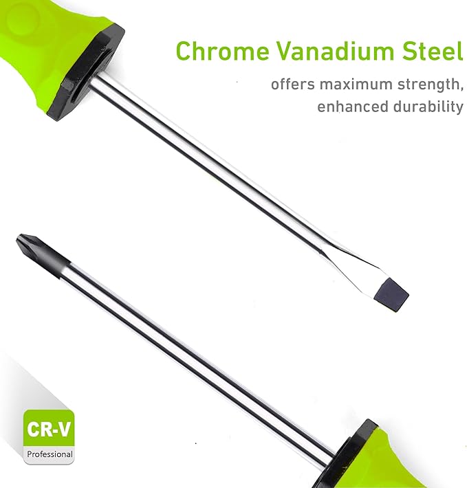 FASTPRO 12-Piece Magnetic Screwdrivers Set with Slotted Phillips Screwdrivers and Precision Screwdrivers, Repair Tool Kit with Storage Bag, Green