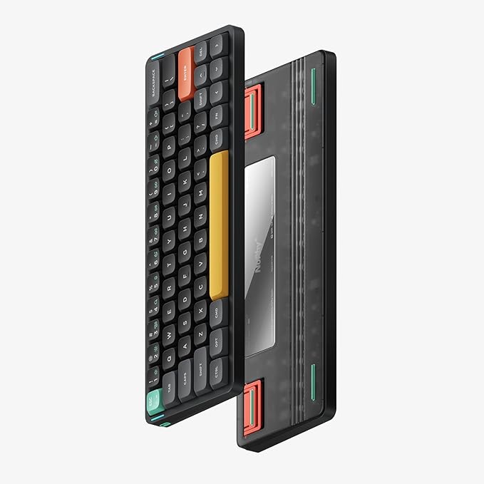 nuphy Air60 V2 Portable Wireless Keyboard 60% Low Profile Mechanical Keyboard Support QMK/VIA Compatible with Windows/mac OS/Linux Supports Bluetooth 5.1/2.4GHz/Wired (USB-C) Gateron Aloe Switch
