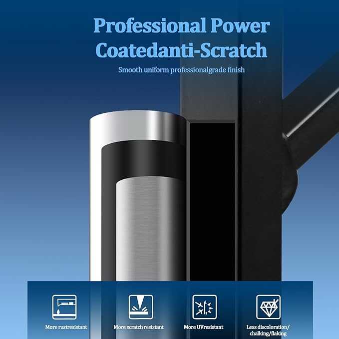 Handrails for Outdoor Stairs,3-4 Step Hand Rails for Outdoor Steps, Reinforced Wrought Iron Railing, Black Exterior Hand Railing for Porch, Deck, or Indoor Stairs