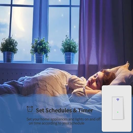 Zigbee Smart Light Switch, No Neutral Wire Required, Need tuya Zigbee HUB,Compatible with Alexa/Google Home & Tuya APP, Single-Pole, White, Timers & Scheduling
