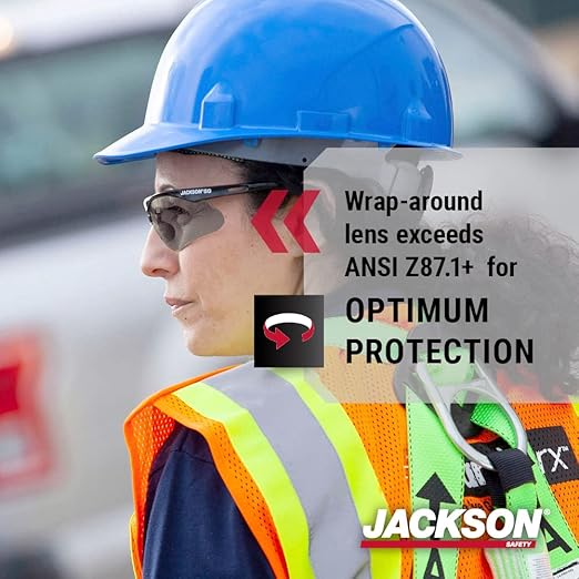 Jackson Safety SG Safety Glasses - Eye Protection for Men & Women - ANSI Z87.1 - Pack of 12 (Multiple Styles)