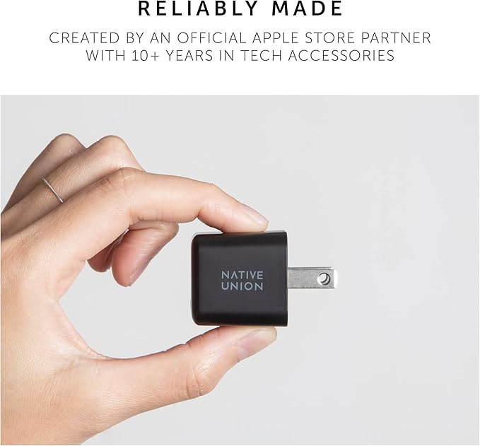 Native Union Fast GaN Charger PD 30W – Ultra-Compact Power Delivery Enabled USB-C Charger – Made of Recycled Materials – for MacBook Air, iPads, iPhones, Pixel, Galaxy & Other Type-C Devices (White)