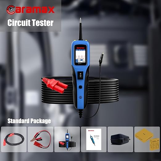 Automotive Power Circuit Probe Tester 12-24V Trailer Light Tester 40FT Cord Resistance&Duty Cycle Digital Multimeter Short&Open Finder Reverse Protection Auto Diode Electrical Diagnostic Kit