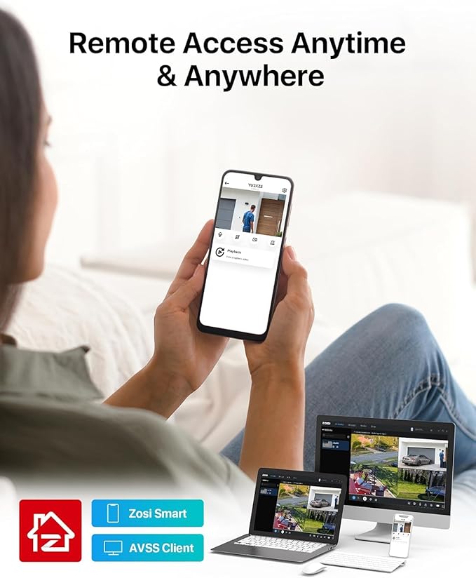 ZOSI 16CH 3K Lite Security Camera System with 2TB HDD,AI Human/Vehicle Detection,Night Vision,Remote Access,H.265+ 16 Channel 5MP Lite HD-TVI DVR with 12PCS 1080P Outdoor Indoor Surveillance Cameras