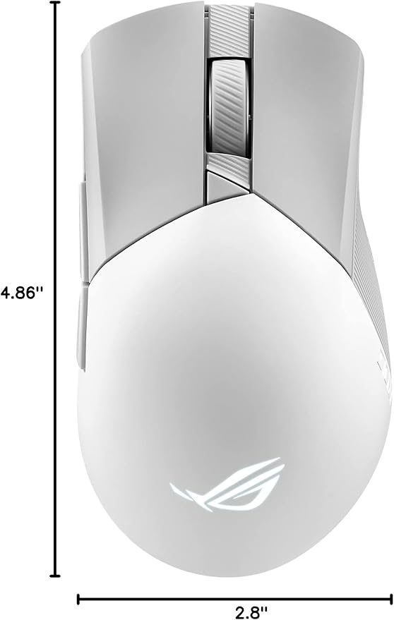 ASUS ROG Gladius III Wireless Aimpoint Gaming Mouse – Right-Handed Ergonomic, 79g, Tri-Mode Connectivity, 36K DPI, up to 119Hr Battery, Hot-Swappable Switches, PC/Mac Support - White