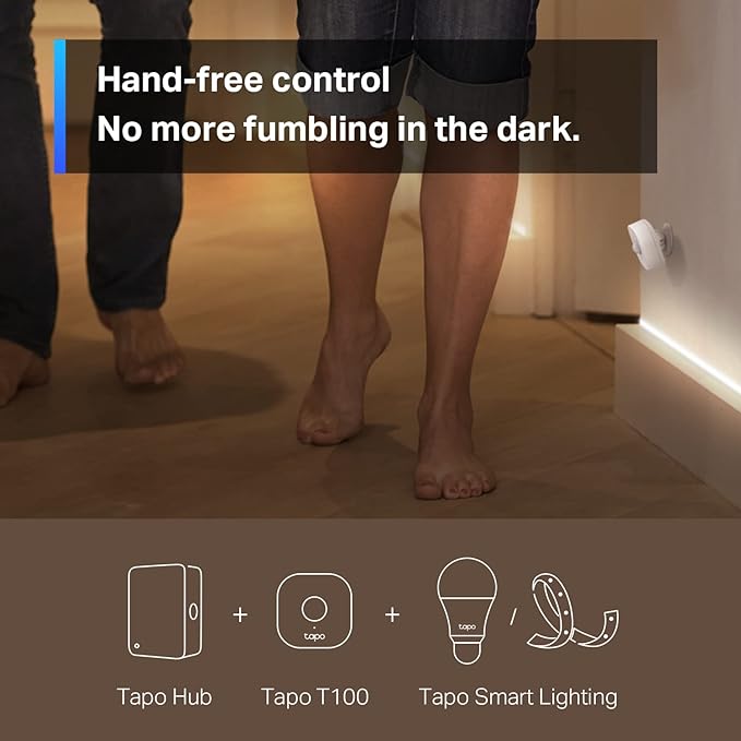 TP-Link Tapo Motion Sensor, Requires Tapo Hub, Long Battery Life w/Sub-1G Low-Power Wireless Protocol, Wide Range Detection, Adjustable Sensitivity, Real-Time Notification, Smart Action, Tapo T100