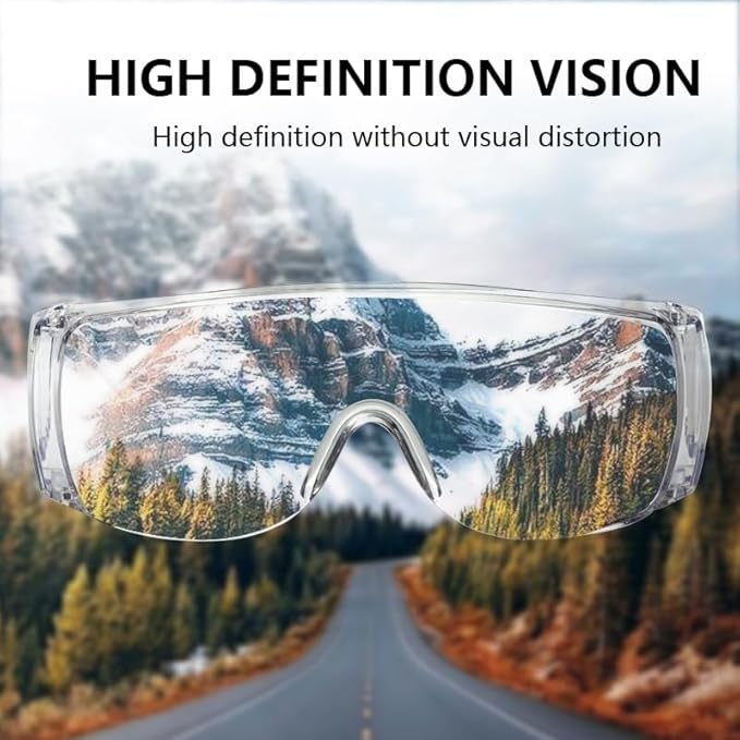 JING LEI 2 pack of Safety Glasses Anti Fog Goggles Vented Sides Shields Transparent PC Frame Spectacles for Lab Medical and Daily Use