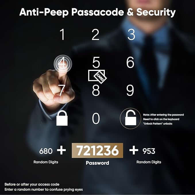 Smart Locks for Front Door with Lever Handle Set, YYTDZSW Keyless Entry Door Lock, Fingerprint & App Control, Touchscreen Keypad Deadbolt, Auto Lock, Matte Black