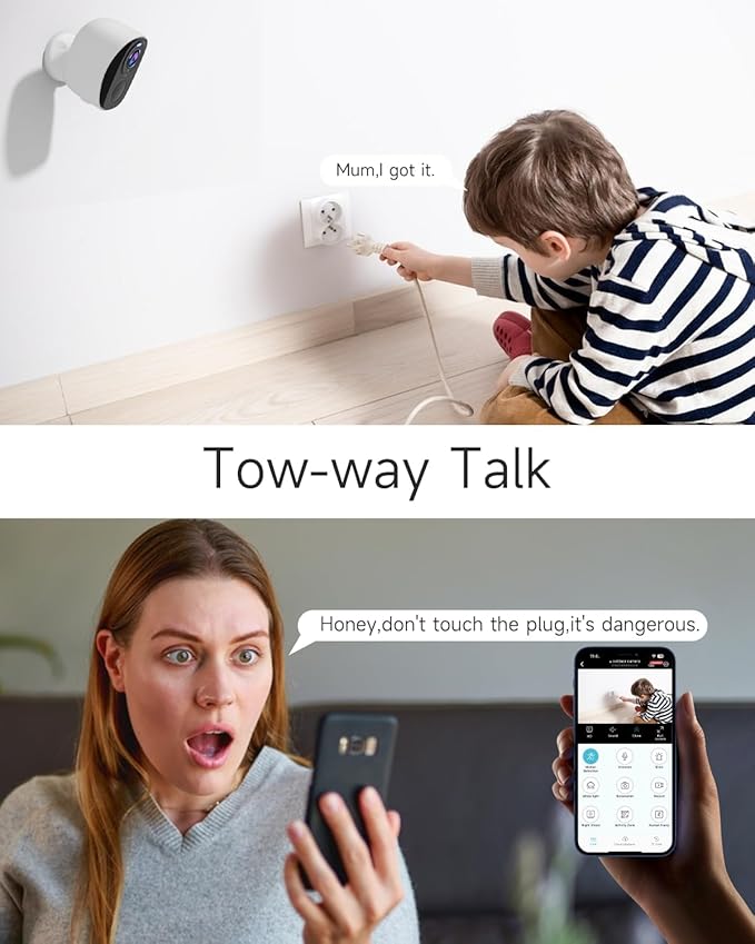 Upgraded 5G/2.4G WiFi Security Cameras Wireless Outdoor,2K Battery Powered Home Indoor Camera with AI Motion Detection, Siren,Color Night Vision, 2-Way Talk, IP65, Works/Alexa, Cloud/SD