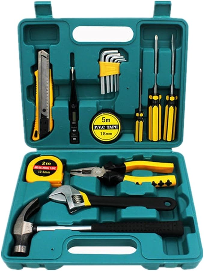 Shiratori Tool Set - General Household Hand Tool Kit with Plastic Toolbox Storage Case