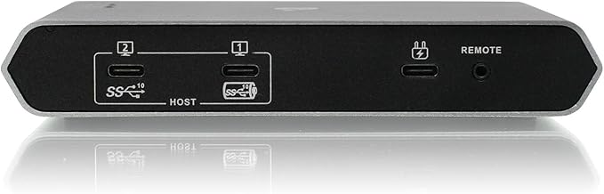 IOGEAR USB-C 2 Port Switch - Transfer Files Between PC & Mac OS X - 3 USB-A - 1 USB-C - Switch Method Remote - Mouse or Hotkey - LED Indicator - USB-C 85W Pass Through - GUS4C2