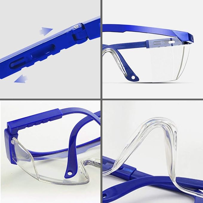 Safety Glasses, 5PCS Adjustable Wide-Vision Protective Glasses, Lightweight Fog-Proof Safety Goggles