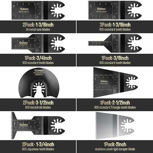 15PCS Universal Oscillating Tool Oscillating Saw Blades, Oscillating Multitool Quick Release Saw Blades for Wood Metal Plastics, for Dewalt and Bosch, Ideal Tool for DIY Enthusiasts and Detailing Work