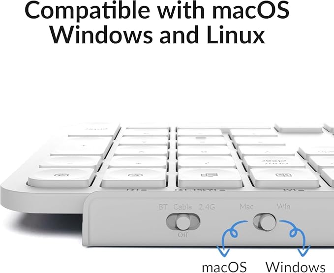 Keychron B6 Pro Full-Size Ultra-Slim Wireless ZMK Custom Keyboard, Triple-Mode 2.4 G/Bluetooth 5.2/Wired Programmable, Lightweight Quiet Key with Numeric Keypad for Mac/Windows, Retro Blue