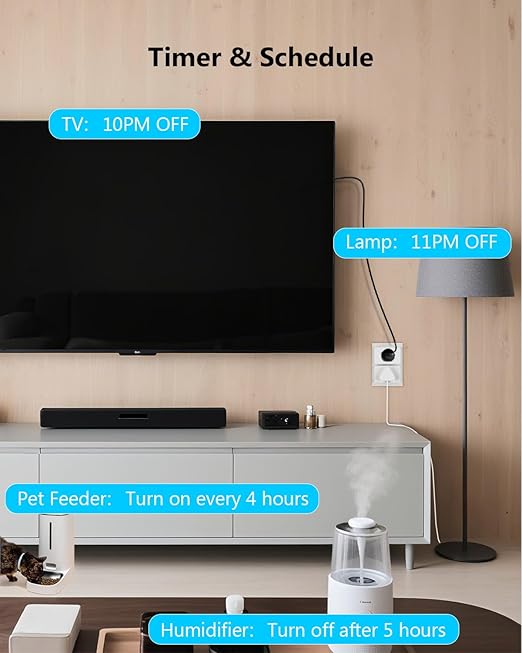 DAYBETTER Smart Plug 15A/1800W, Smart Plugs That Compatible with Alexa and Google Home, 2.4GHz WiFi Bluetooth Alexa Smart Plugs, Smart Outlet with APP Control, Timer & Schedule, 1Pack