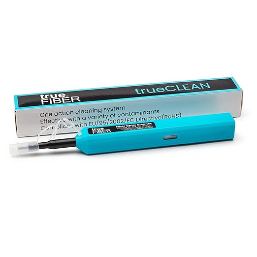 trueCABLE Fiber Optic Dual Position Pen Click Cleaner, SC/ST/FC, 800+ Cleans, UPC/APC Connector Ferrules, 2.50mm, 1 pc