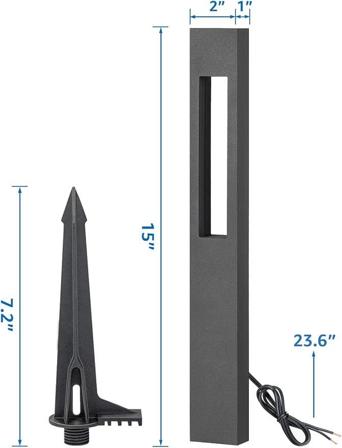 SUNVIE Low Voltage Landscape Lights 3W LED Pathway Lights Wired Aluminum Waterproof Outdoor Landscape Lighting 3000K 12-24V Path Lights Low Voltage for Garden Yard Walkway ETL, 8 Pack with Connectors