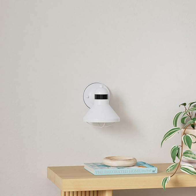 LONEDRUID Dusk to Dawn Motion Sensor LED Outdoor Barn Light Fixtures White Exterior Wall Lantern Waterproof Outside Sconce Lighting Rustic Farmhouse Wall Mount Lamp for House Porch Patio Garage