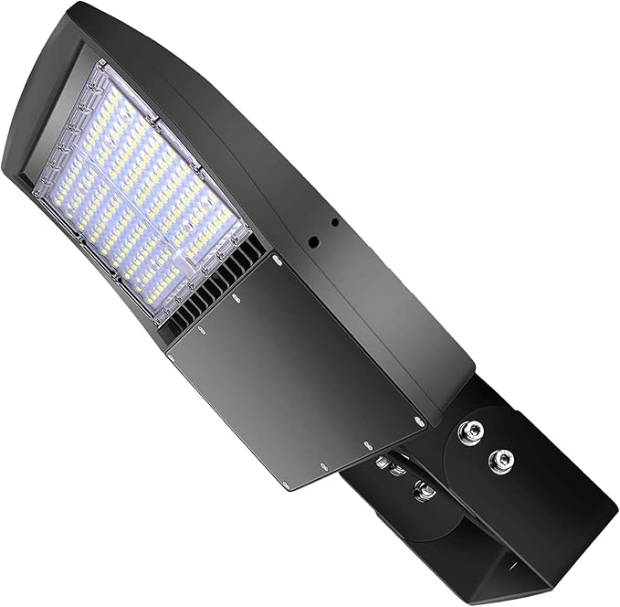 480V 150W LED Parking Lot Light, 5000K 21000LM LED Shoebox Area Light (500W HID/HPS Equiv.) with Yoke Mount, Dimmable Commercial Street Lighting with 20KV Surge Protection, UL DLC Listed
