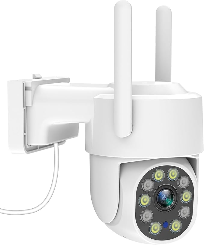 4K Outdoor Security Camera, 8MP 2.4G/5G WiFi &Wired Cameras for Home Security, 360° View Pan Tilt IP Surveillance Camera with Human Detection, Auto Tracking,Two Way Talk, Full Color Night Vision